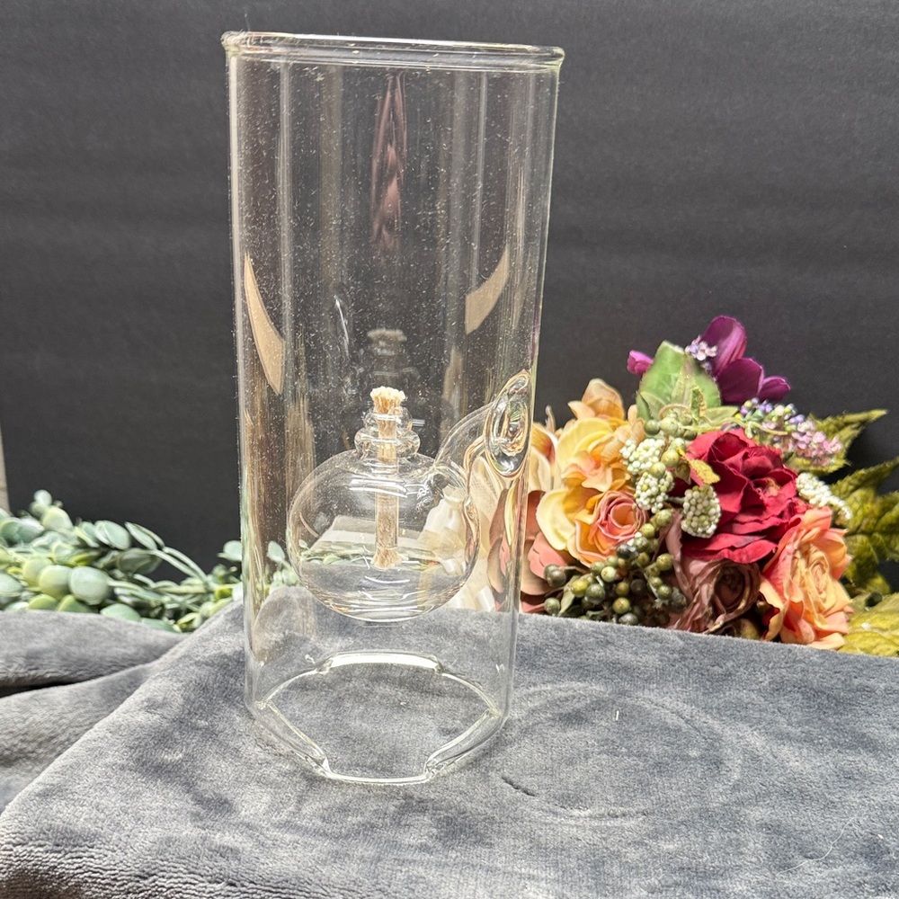 Wolfard blown glass oil lamp.